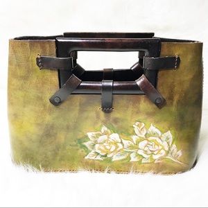 Large unique leather bag